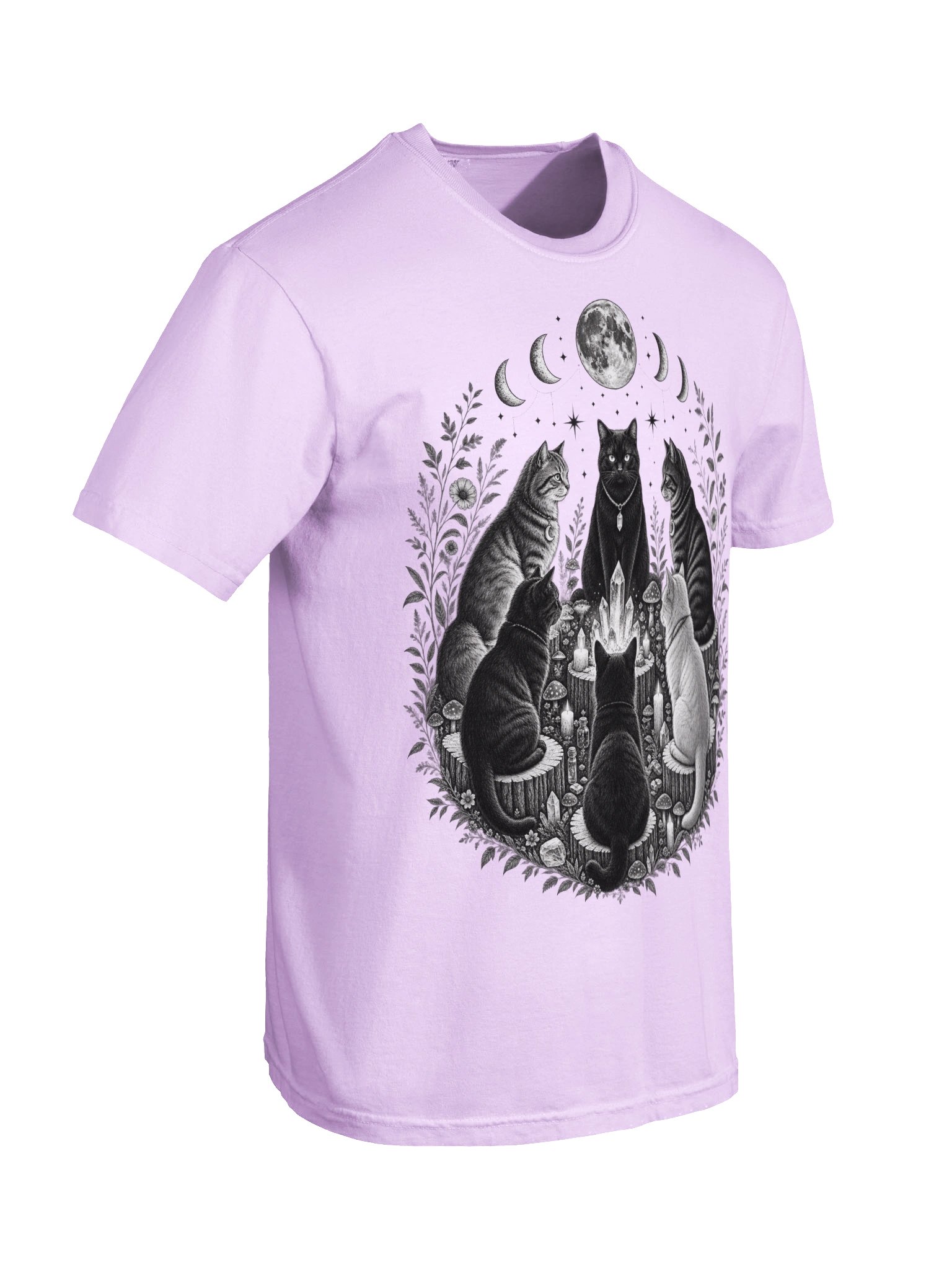 Celestial Cat Coven T-Shirt | Witchy Moon Phase product image (4)