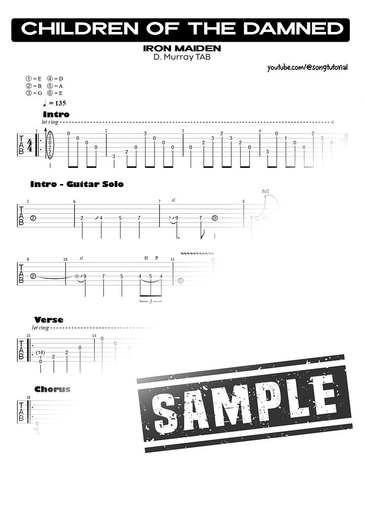 Children of the Damned PDF TAB + Backing Track MP3 product image (2)