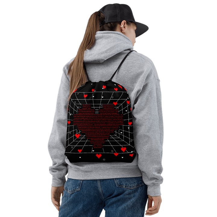 Deep Love VR Pixel Heart Drawstring Bag product image (1)