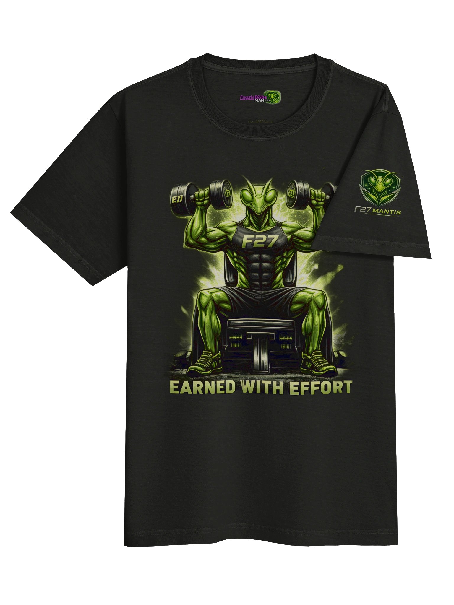 F27 Strength - Earned With Effort Gym Oversized Tee | Motivational Fitness Wear by FayzieBobs product image (8)