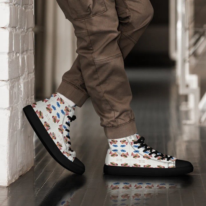 Kid Airplane (Men's High Top Canvas Shoes) product image (1)
