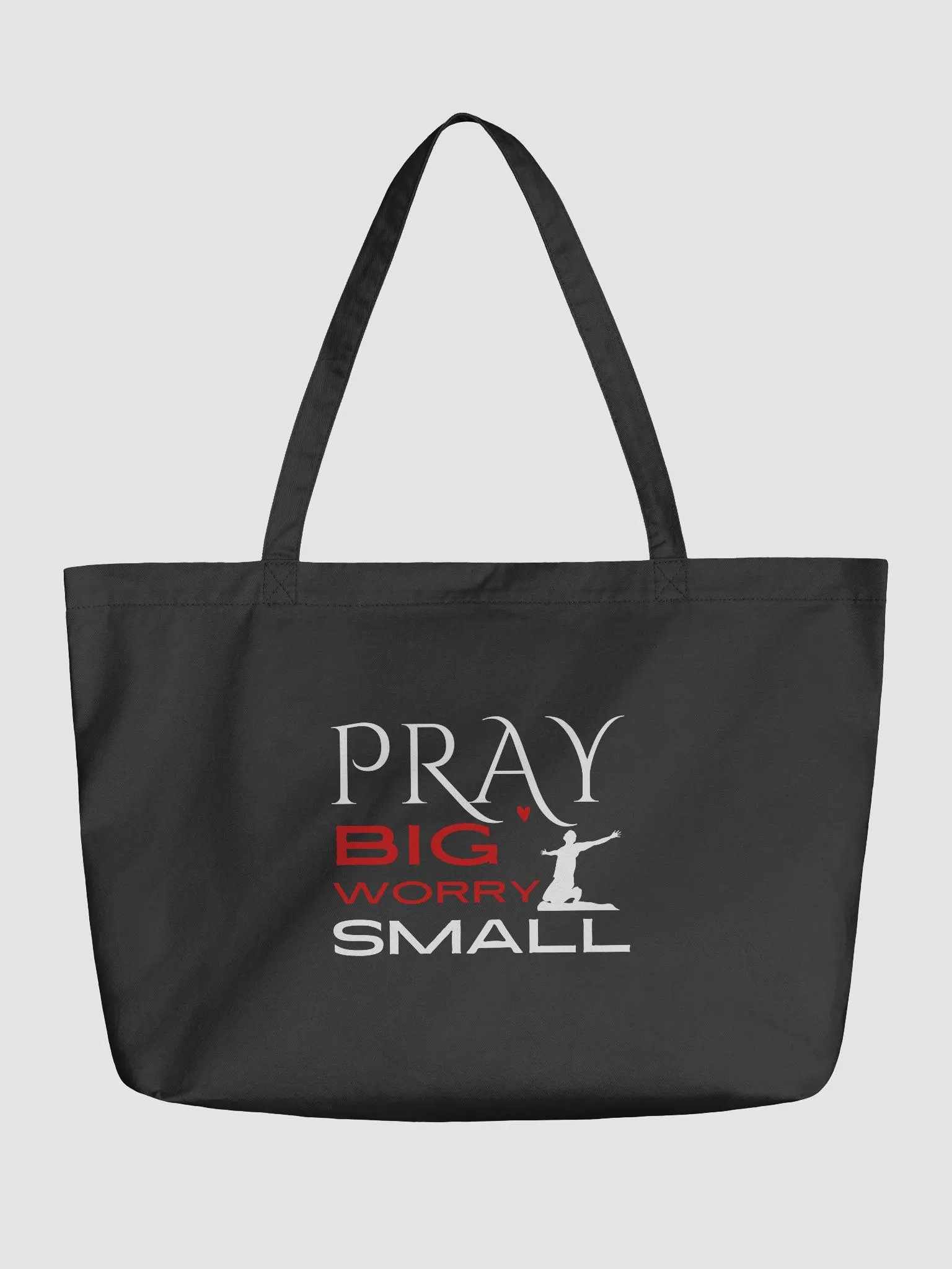 Pray Big, Worry Small Christian Faith Organic Tote Bag product image (2)