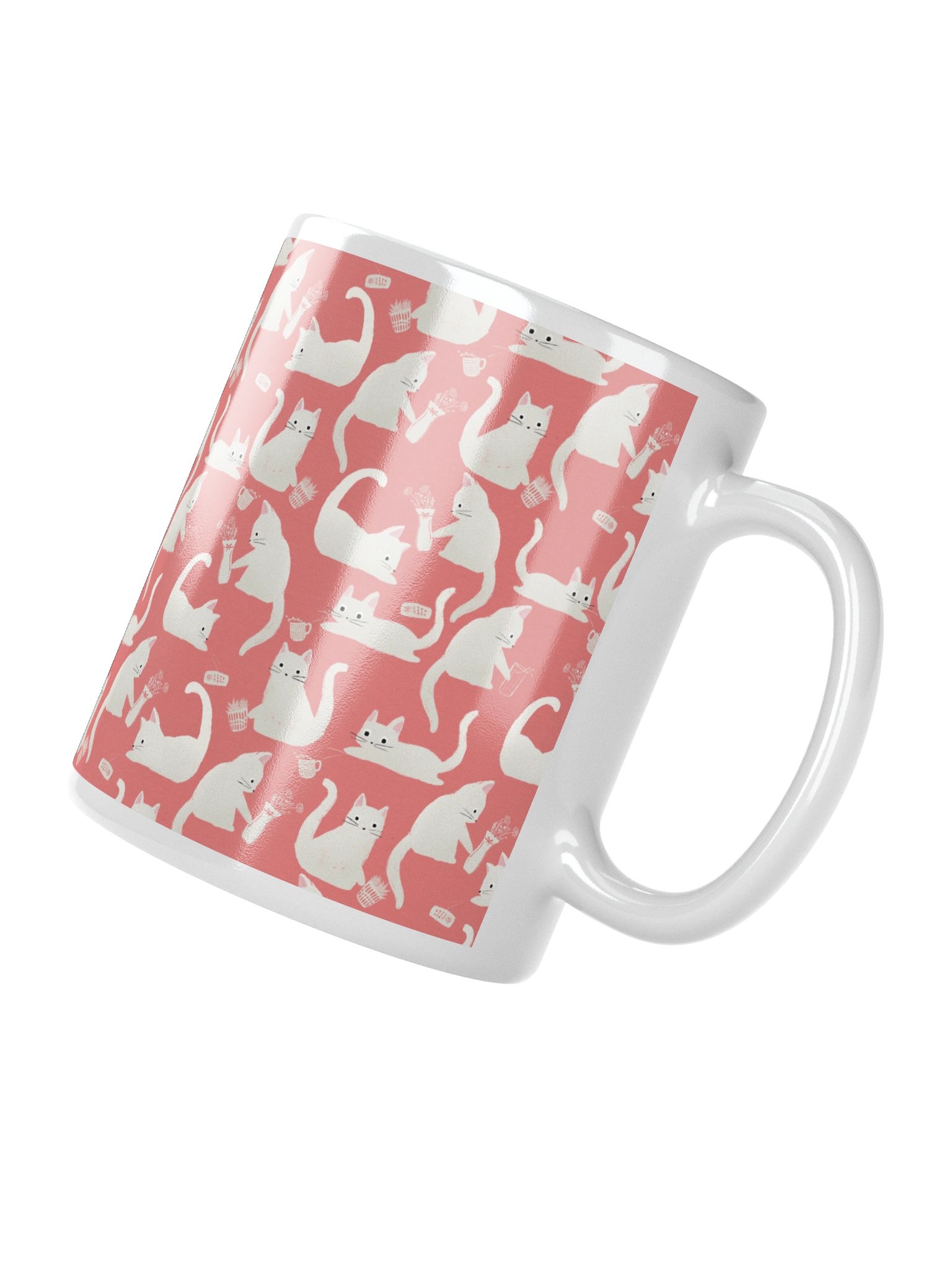 Bad Cats Knocking Stuff Over Mug, Pink product image (3)