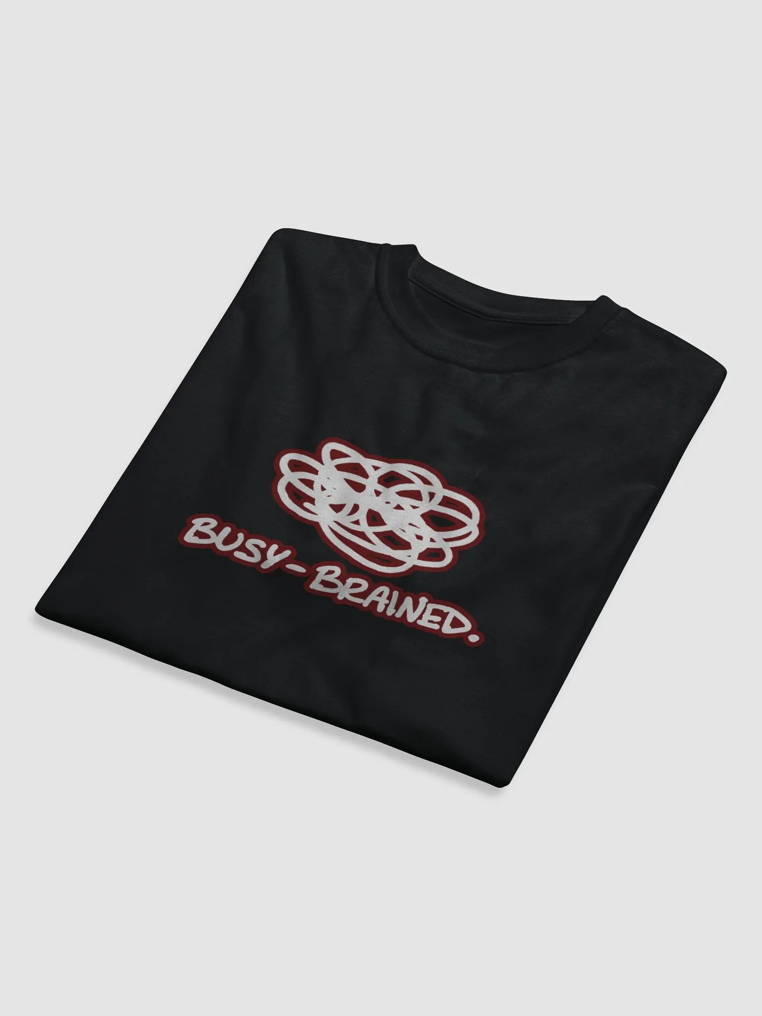 BUSY-BRAINED (lined design, #6D1616) unisex eco tee product image (8)