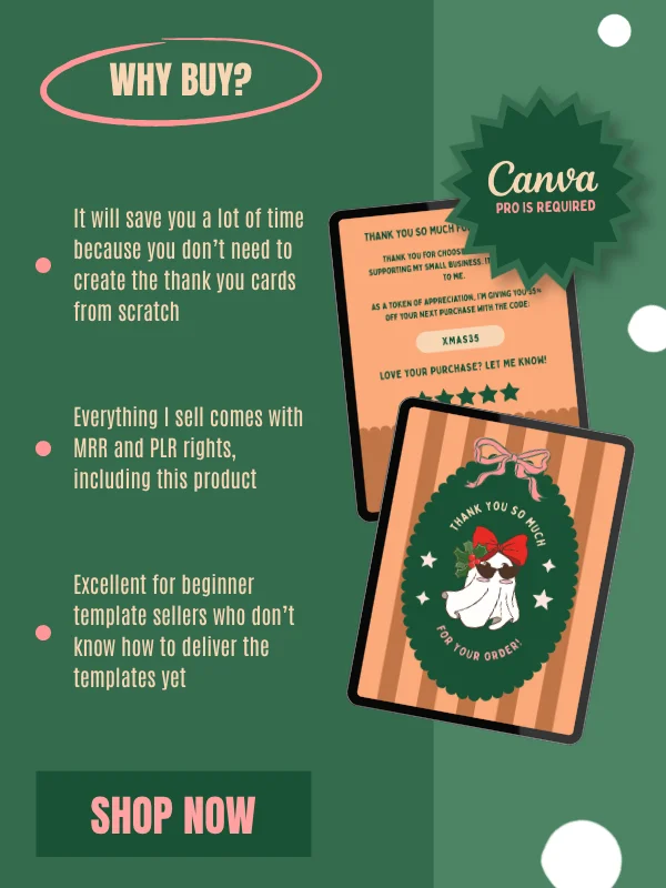 Coquette Christmas Thank You Cards for Customers product image (8)