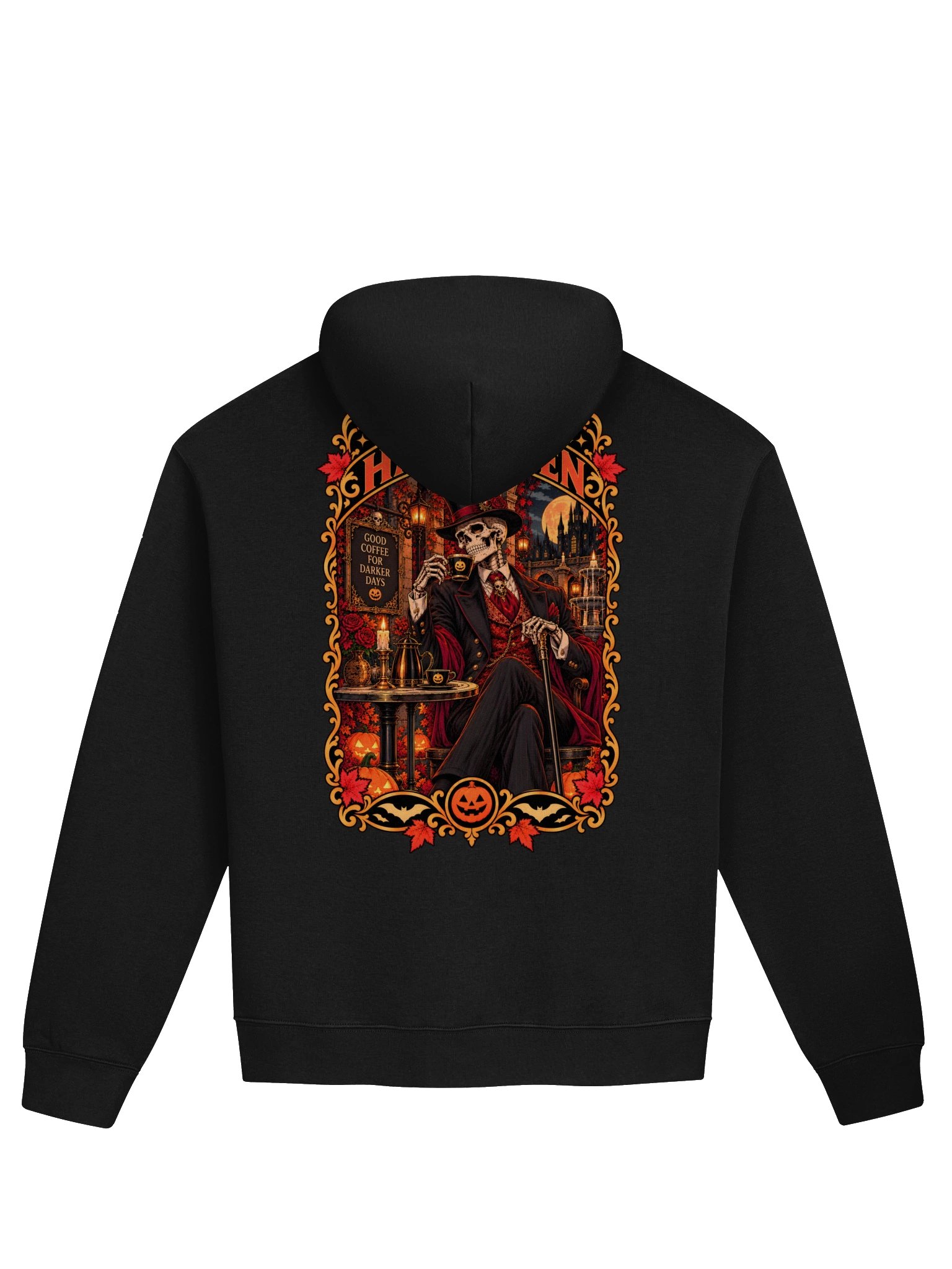 Halloween – Dark Coffee & Skeleton | Men's Hoodie product image (7)