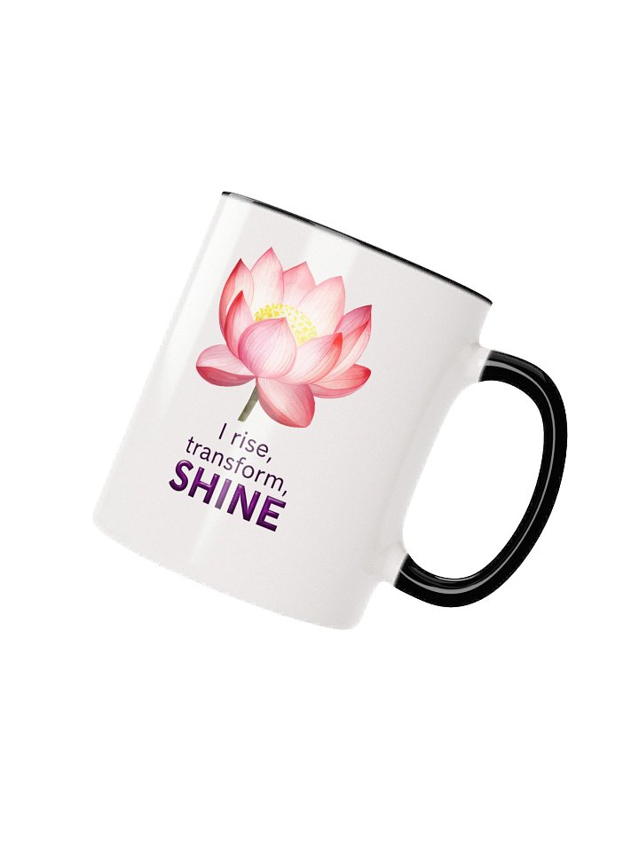 Lotus Flower Line Art – I rise, transform, and SHINE Ceramic Mug product image (2)