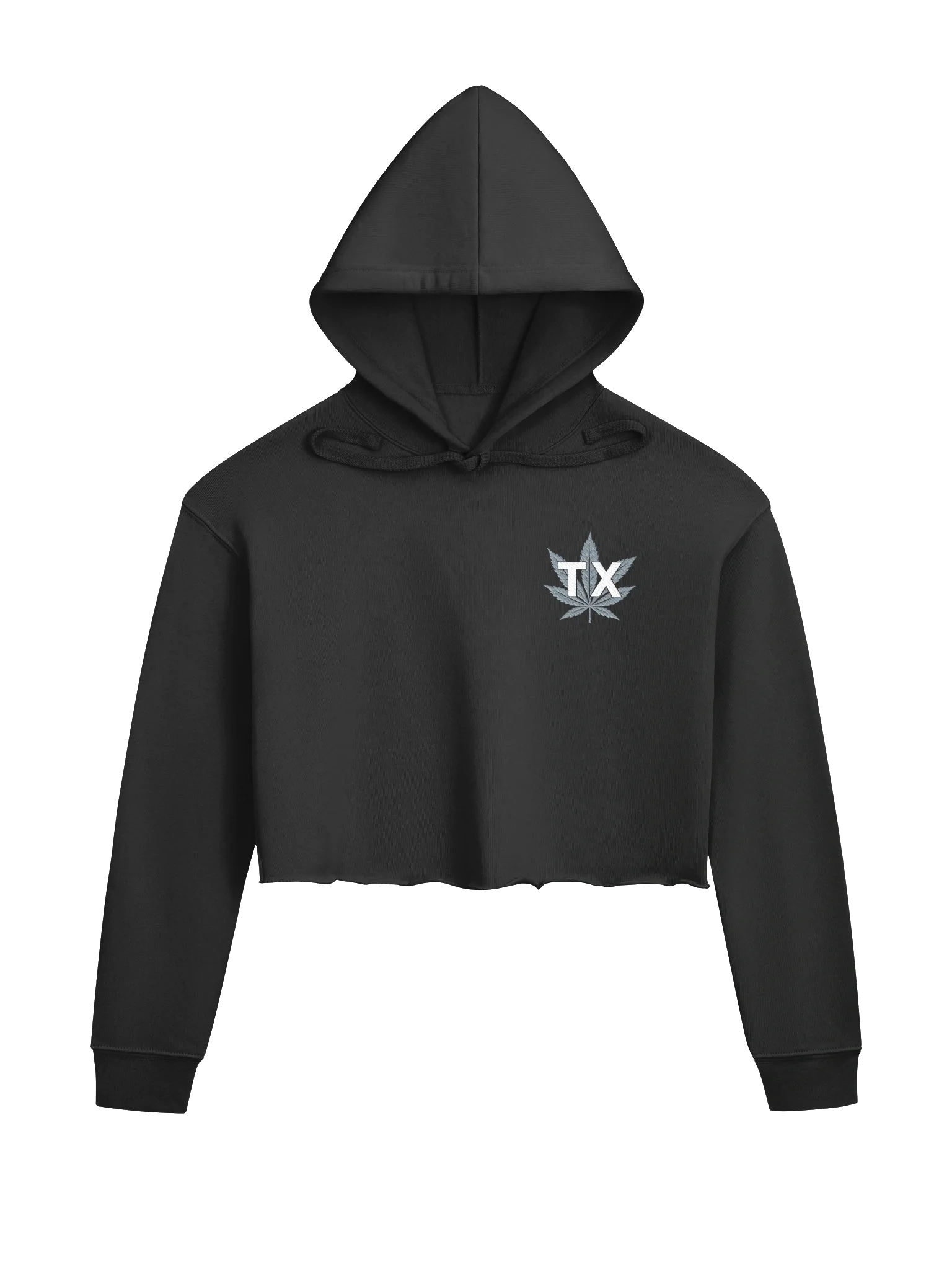 Embroidered TX Leaf Cropped Hoodie