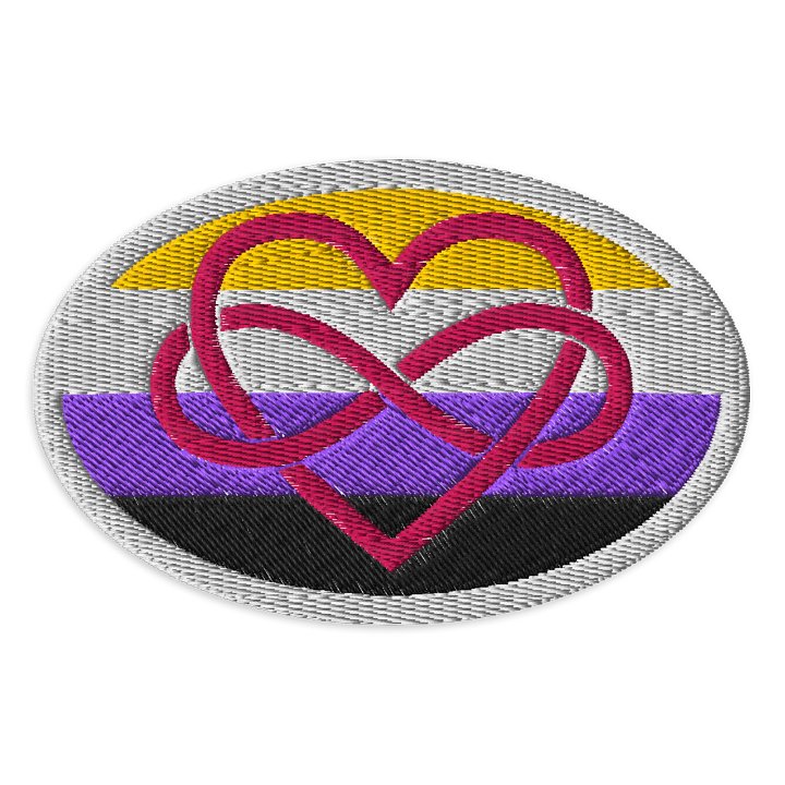Non-binary Poly Infinity Heart Patch - Oval product image (1)