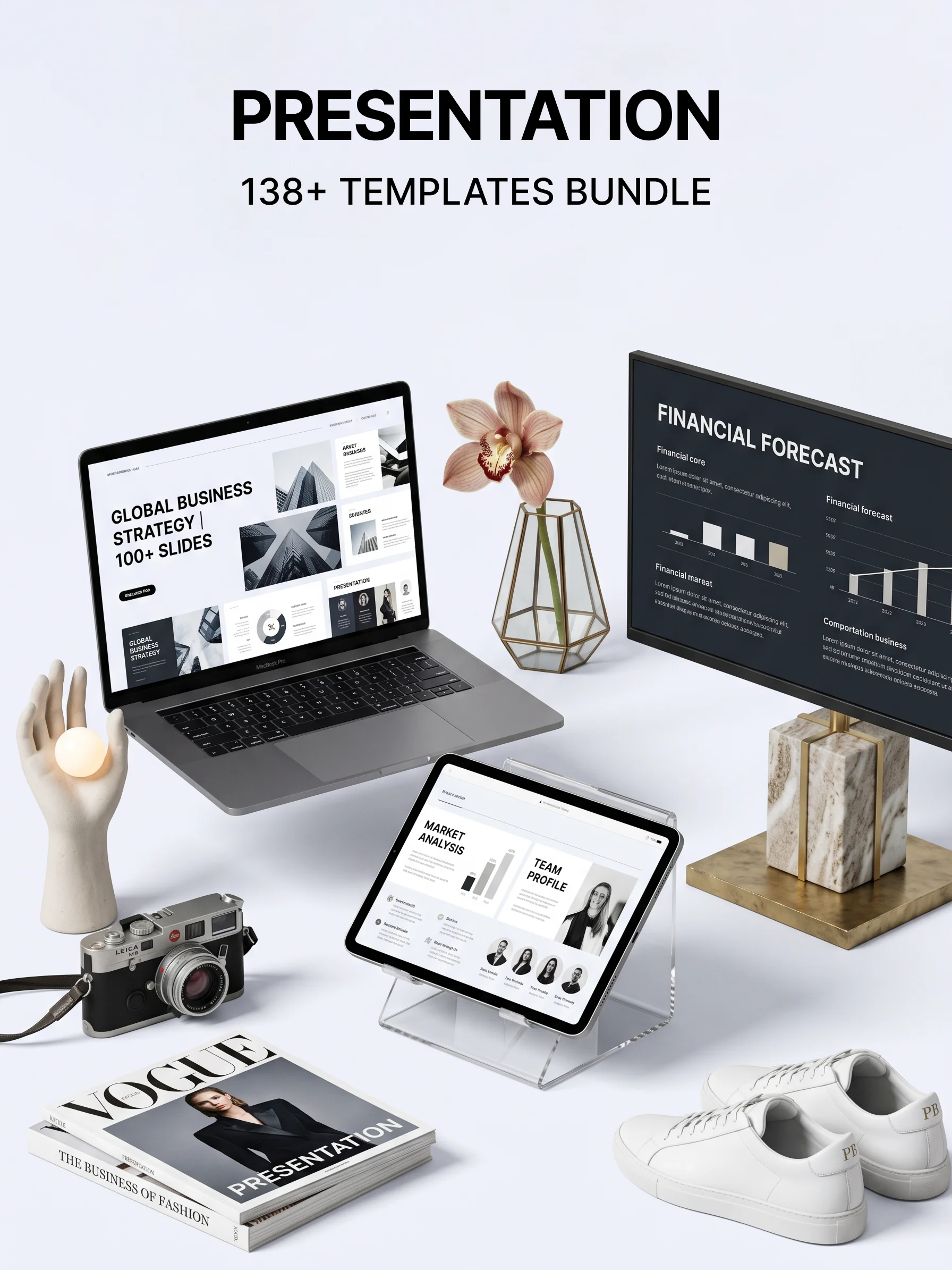 Presentation Templates Bundle | 138+ Professional Presentation Slides & Decks product image (1)