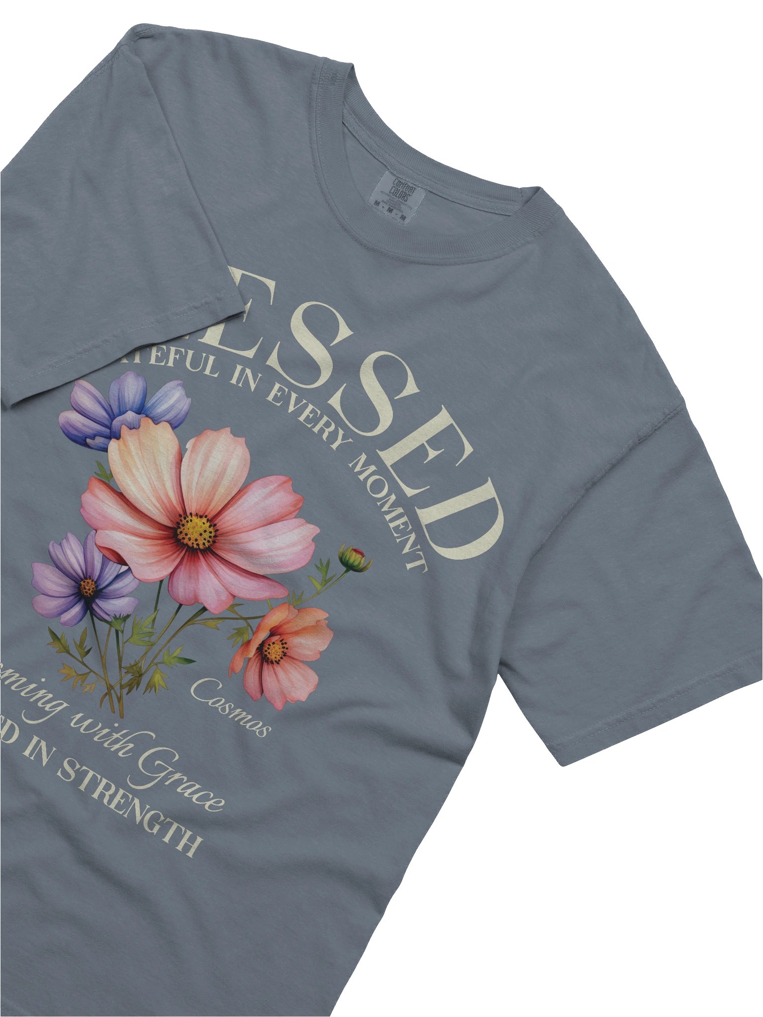 October Blessed Cosmos Flower Shirt – Blooming with Grace, Rooted in Strength Graphic Tee product image (5)