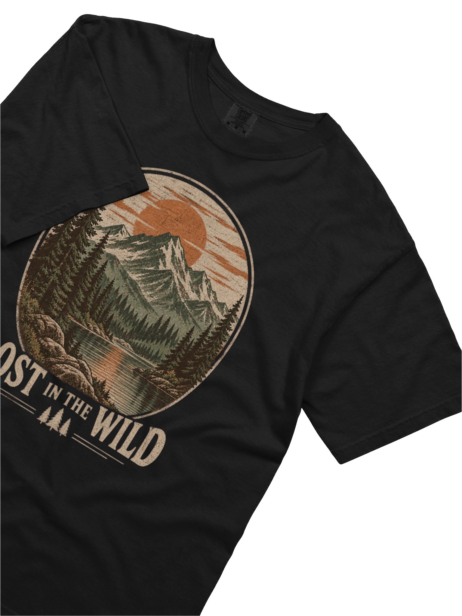 Vintage Mountain T-Shirt, Lost in the Wild Graphic Tee, Retro Forest Nature Shirt, Outdoor Adventure Gift product image (6)