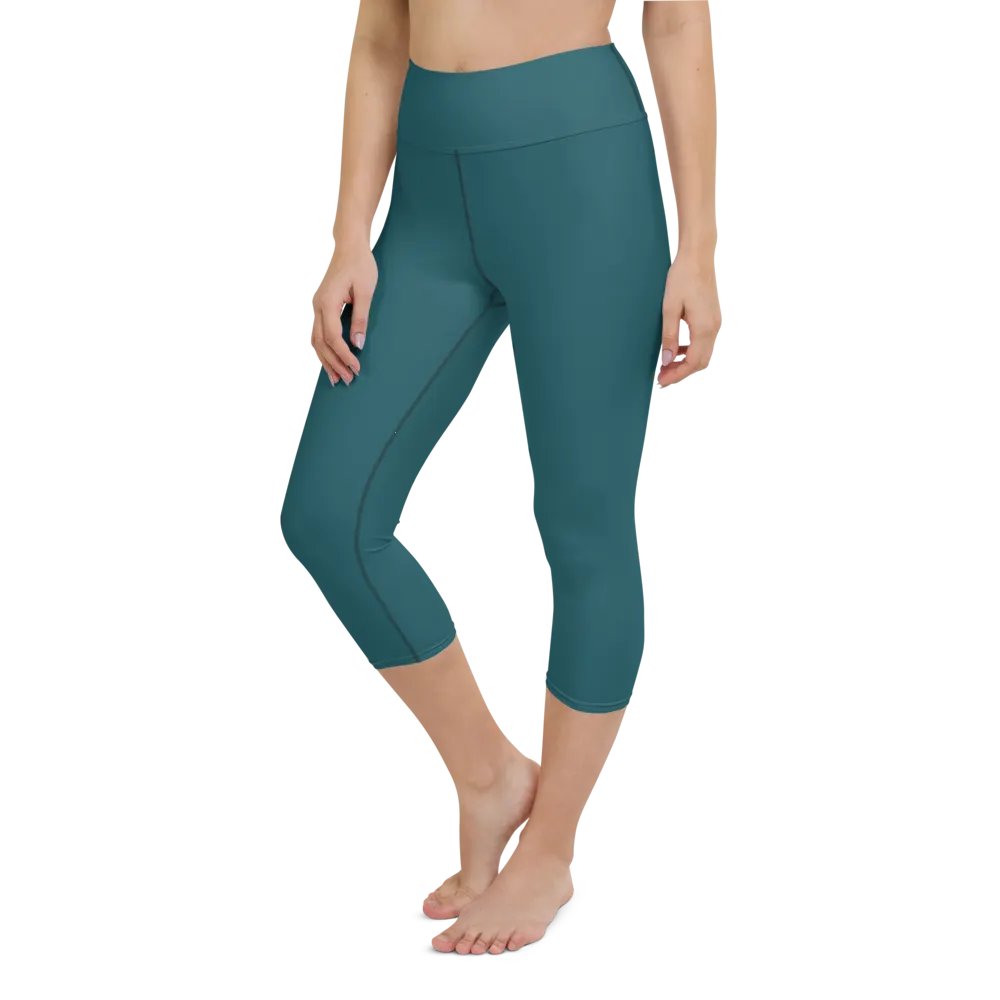 Teal High-Waist Capri Leggings product image (4)