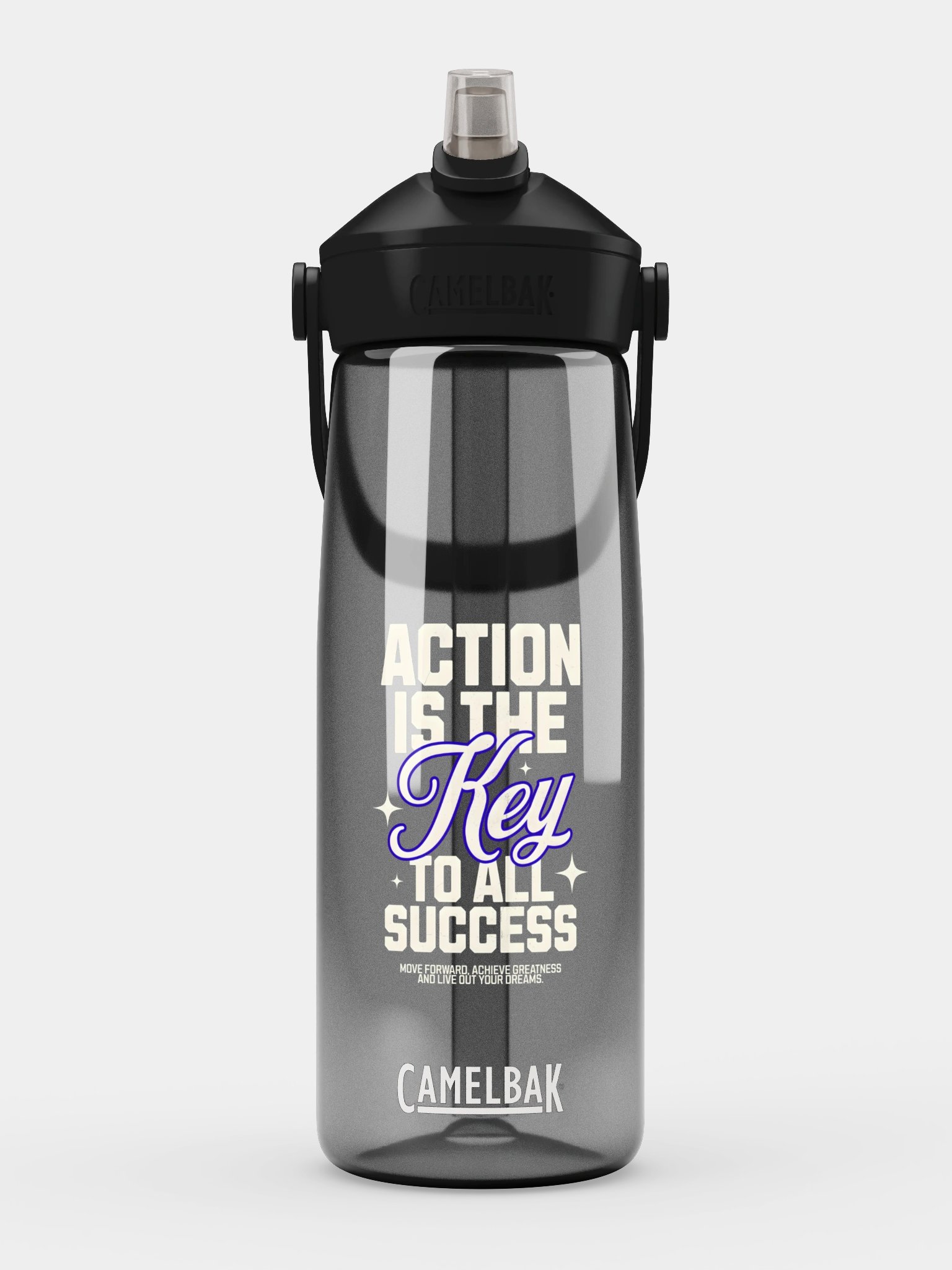 Motivational Flip Straw Water Bottle - Action Is the Key product image (1)