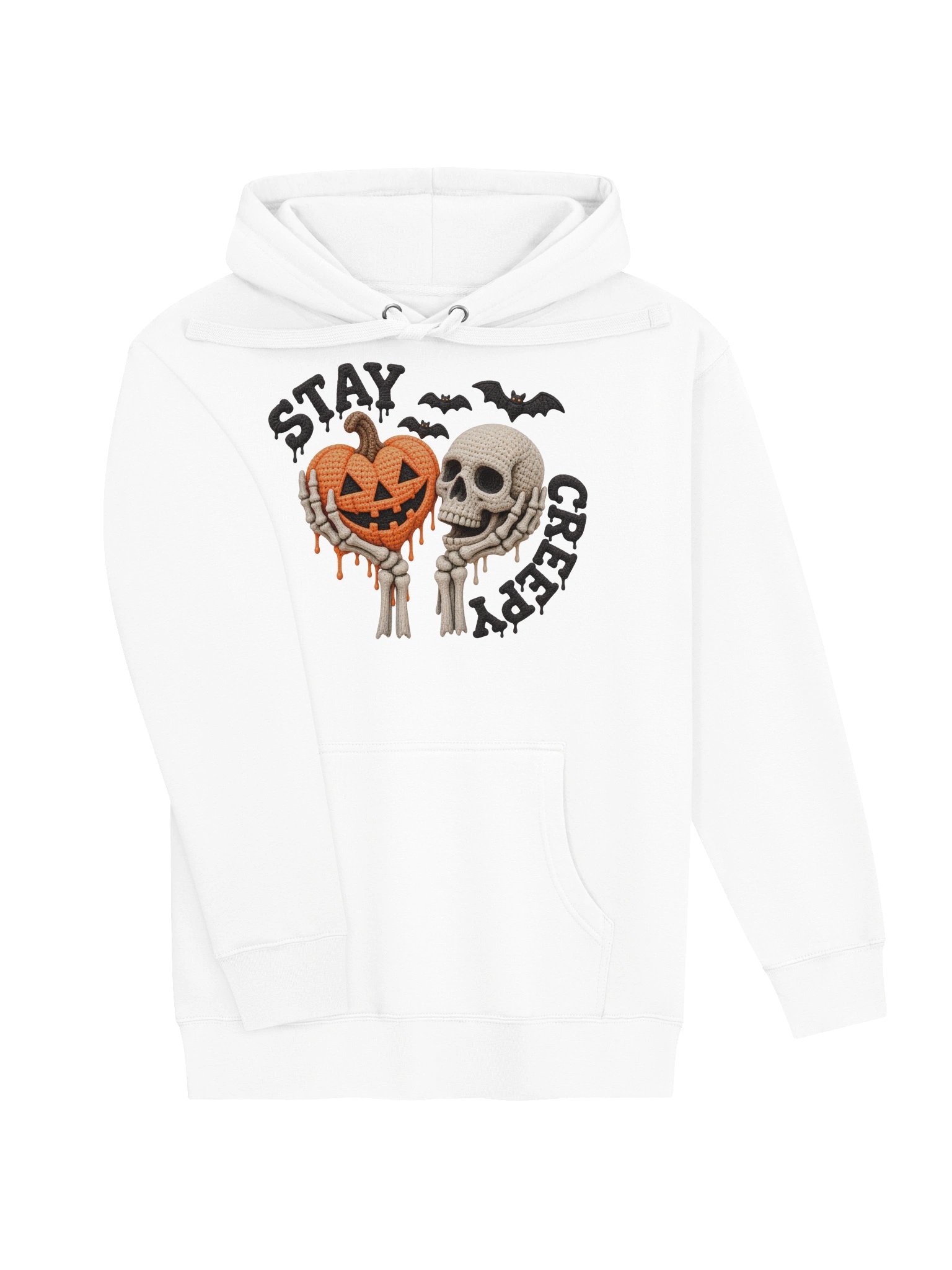 STAY CREEPY Crochet Halloween Skull & Pumpkin Design product image (9)