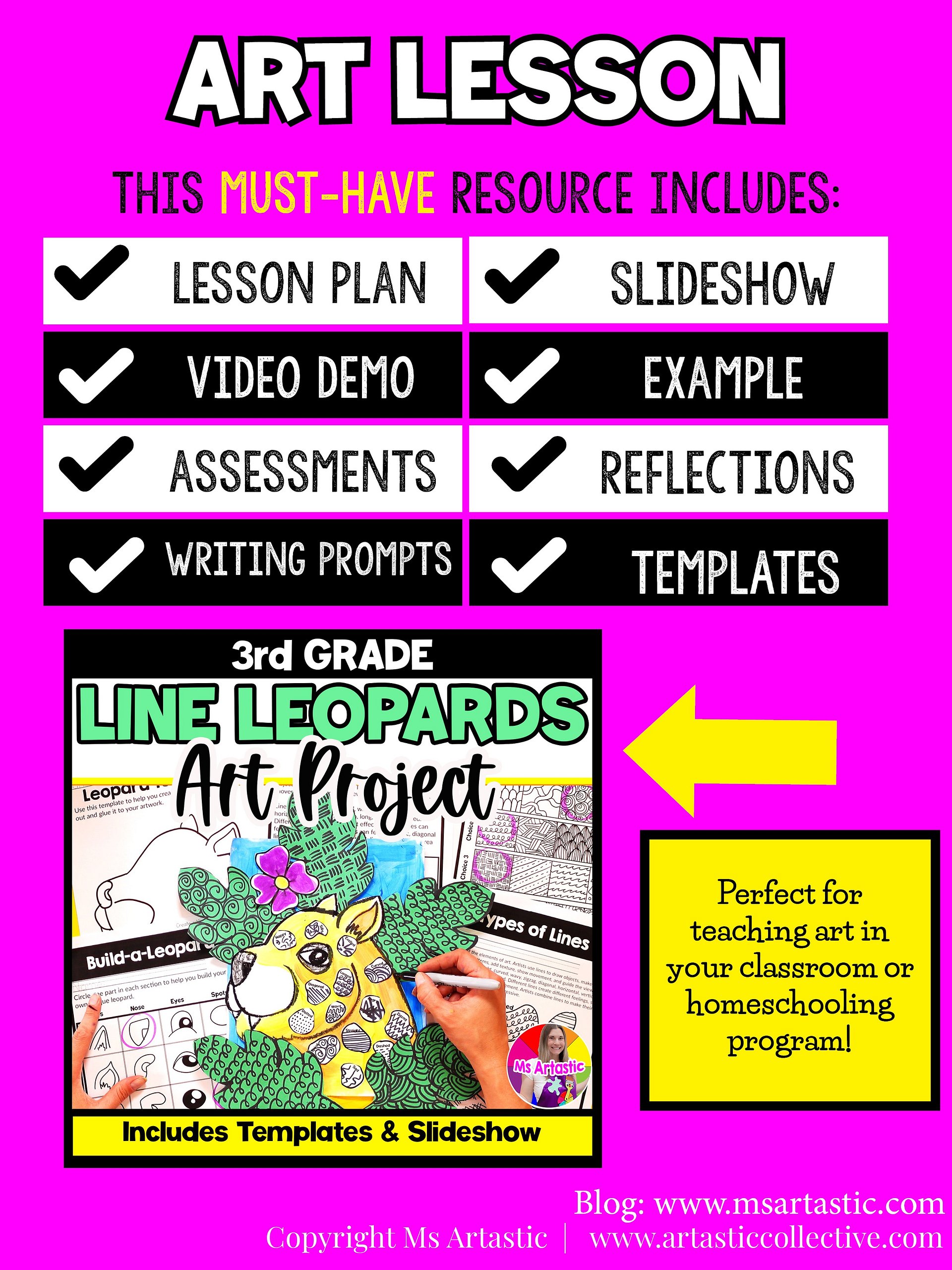 Line Art Lesson Types of Lines Leopard Art Project Line Art Activity product image (5)