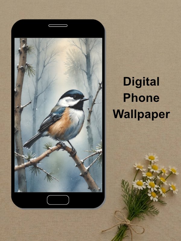 Black-Capped Chickadee Phone Wallpaper product image (1)