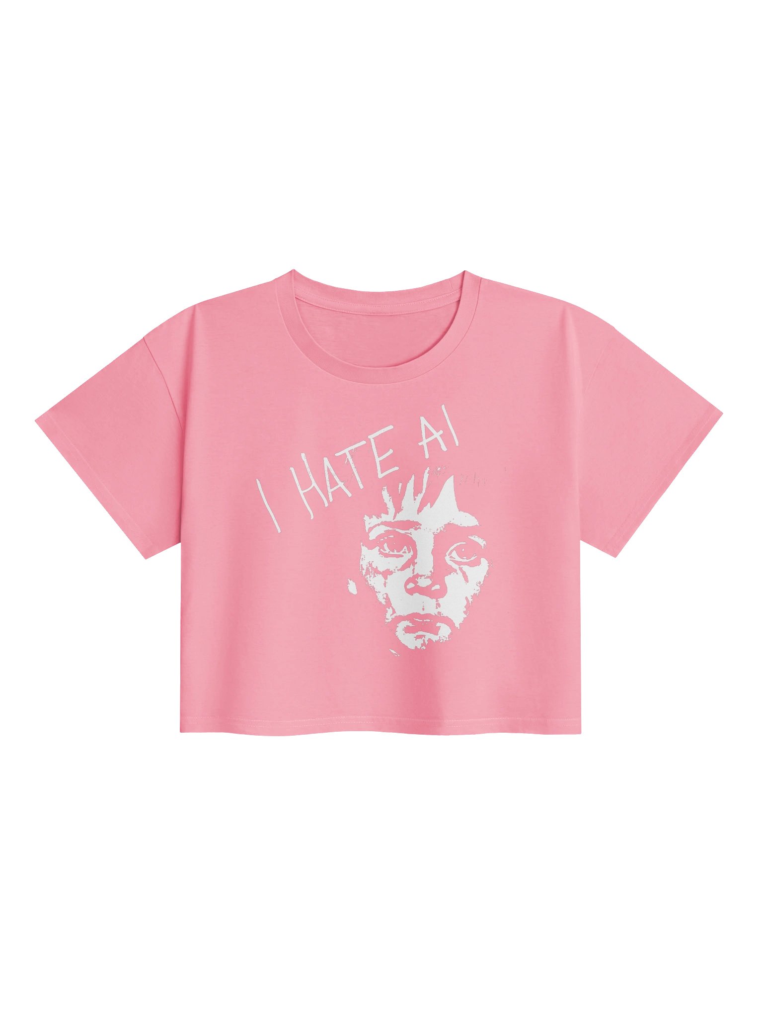 I HATE AI Crybaby Pink Crop Top product image (1)