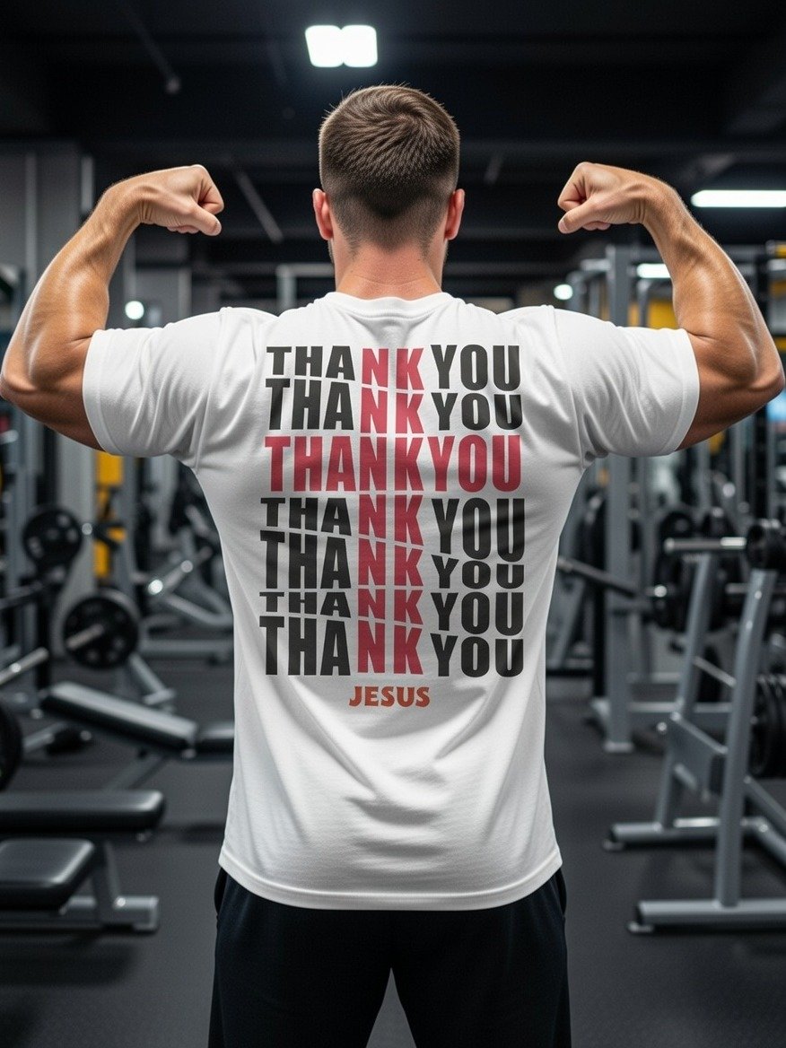 Thank You Jesus Cross Tee – Grateful Bold Faith Streetwear Christian T-Shirt product image (3)