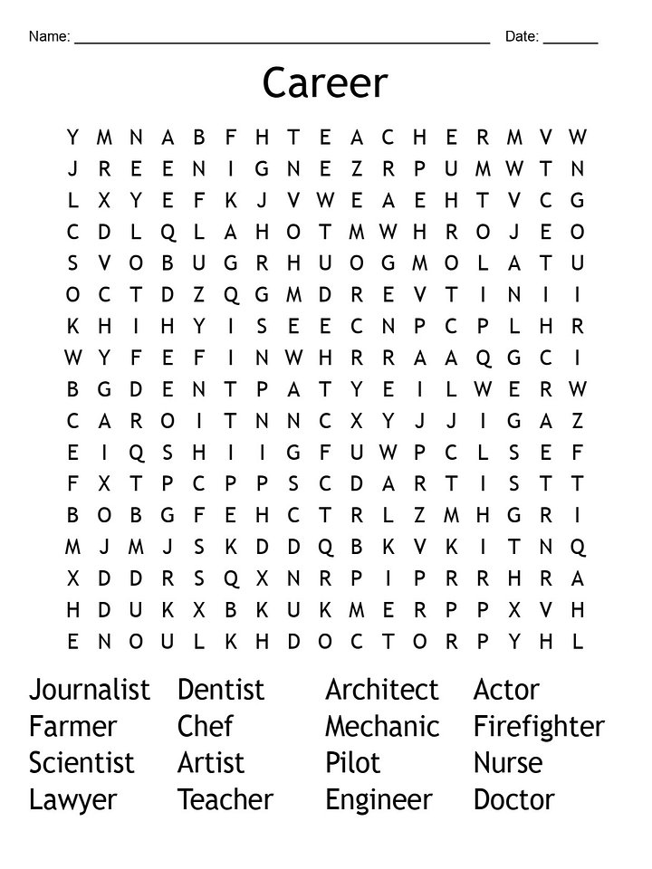 Printable Career Word Search Puzzle product image (1)