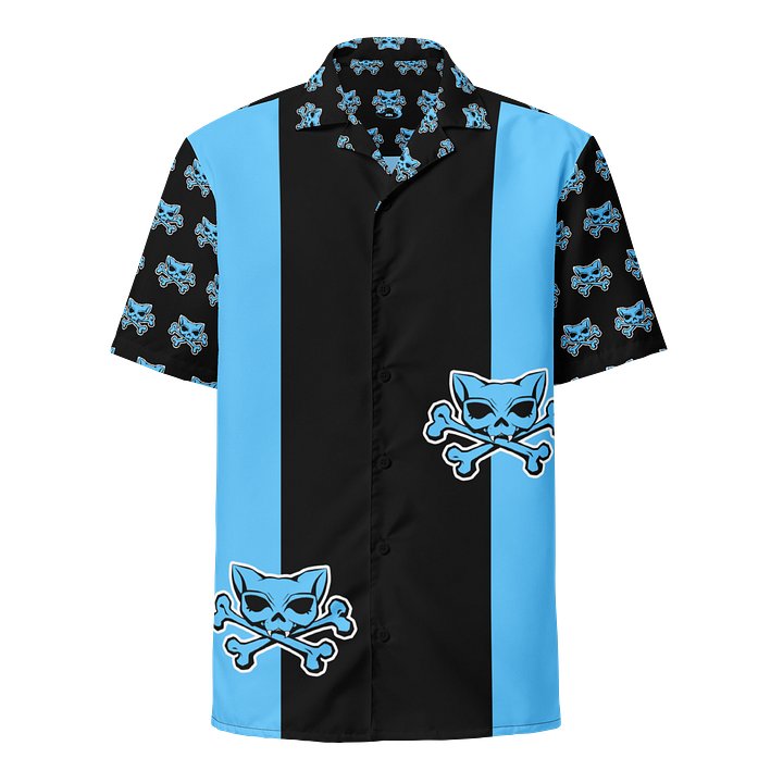 Blue Kat Skull Bowling Shirt product image (1)