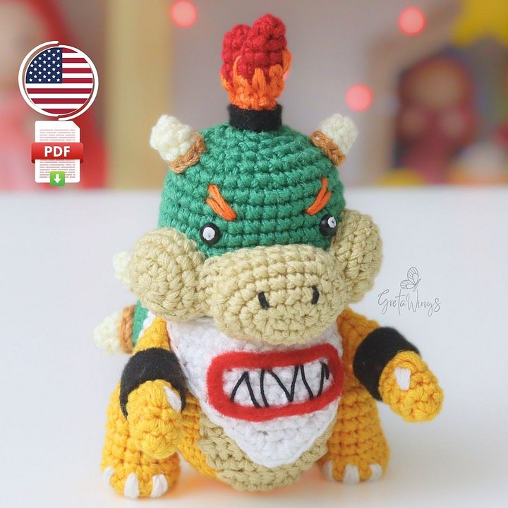 Bowser Jr Amigurumi Crochet Pattern PDF Guide product image (1)