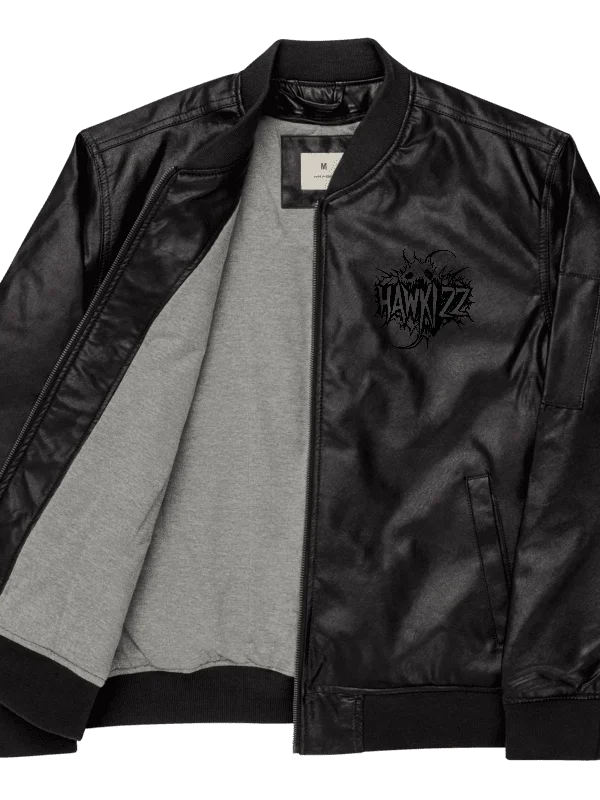 Sleek Rebel Faux Leather Bomber Jacket product image (1)