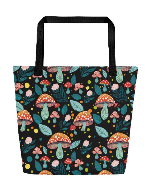 Mushroom Art Print Woman's Oversized T-shirt | Fungi Cuteness product image (9)