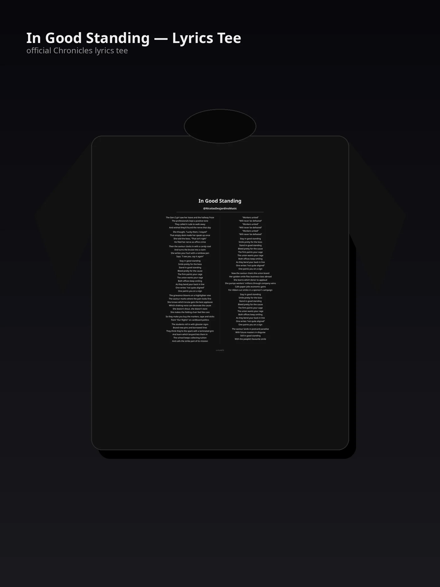 In Good Standing — Lyrics Tee - 87Y3qw