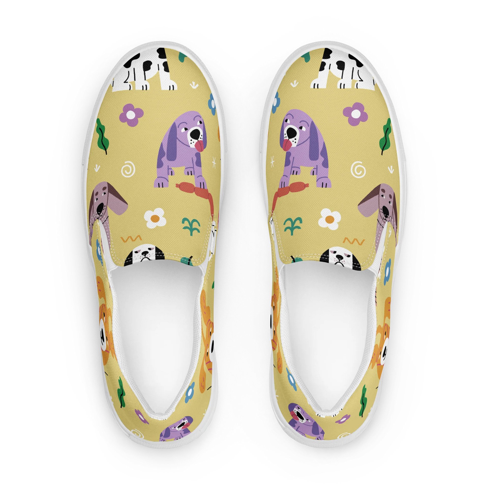 Whimsical Dog Print Slip-On Canvas Shoes product image (1)
