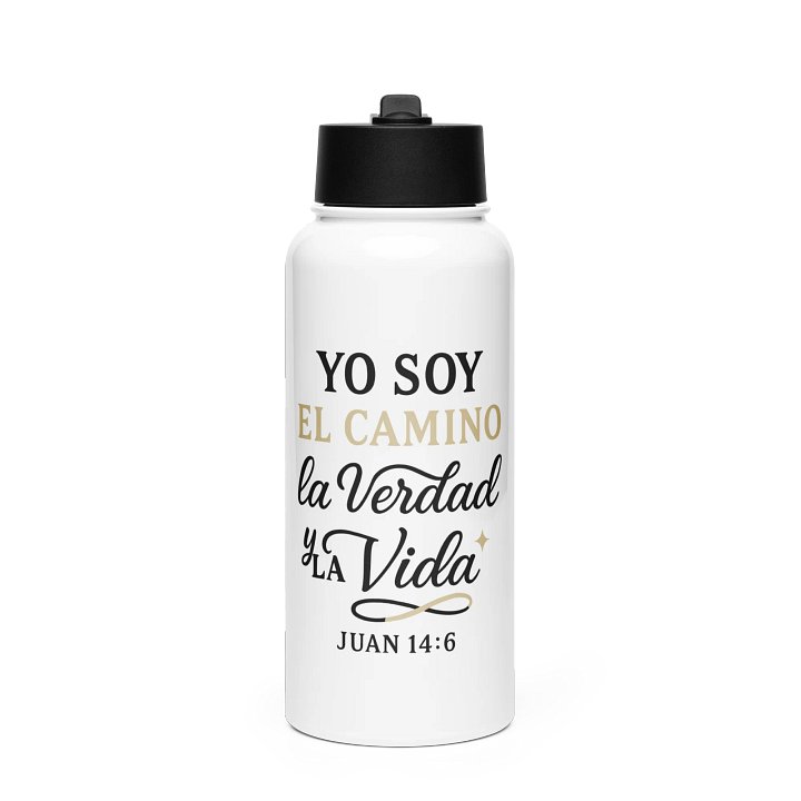 Stainless Steel Water Bottle – “Yo Soy el Camino, la Verdad y la Vida” – Spanish Bible Verse product image (1)