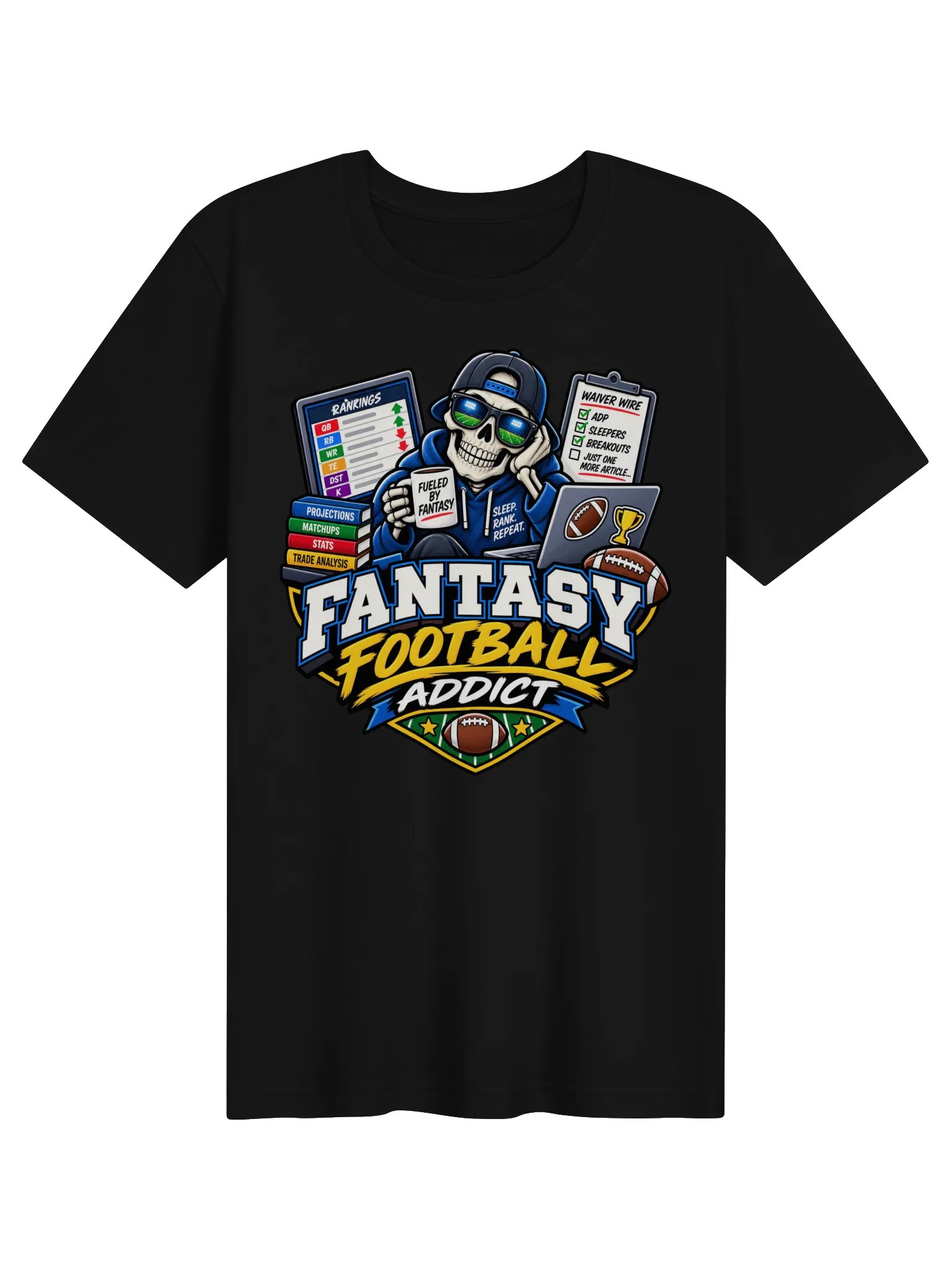 Fantasy Football Addict Skeleton Tee product image (1)