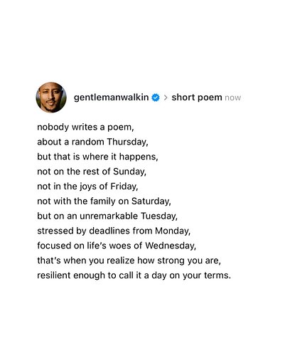short poem: call it a day.