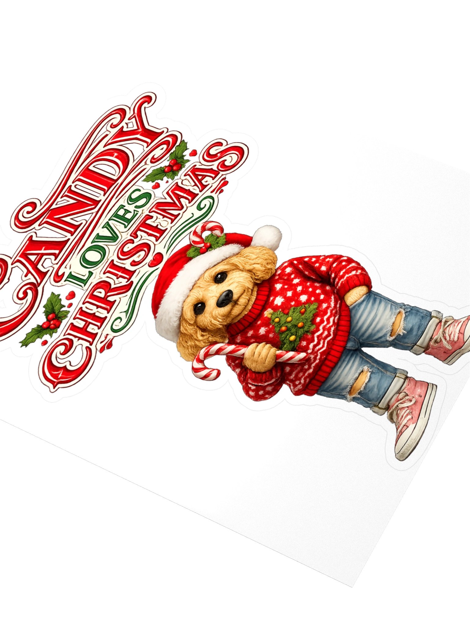 Candy Loves Christmas Dog Sticker product image (3)