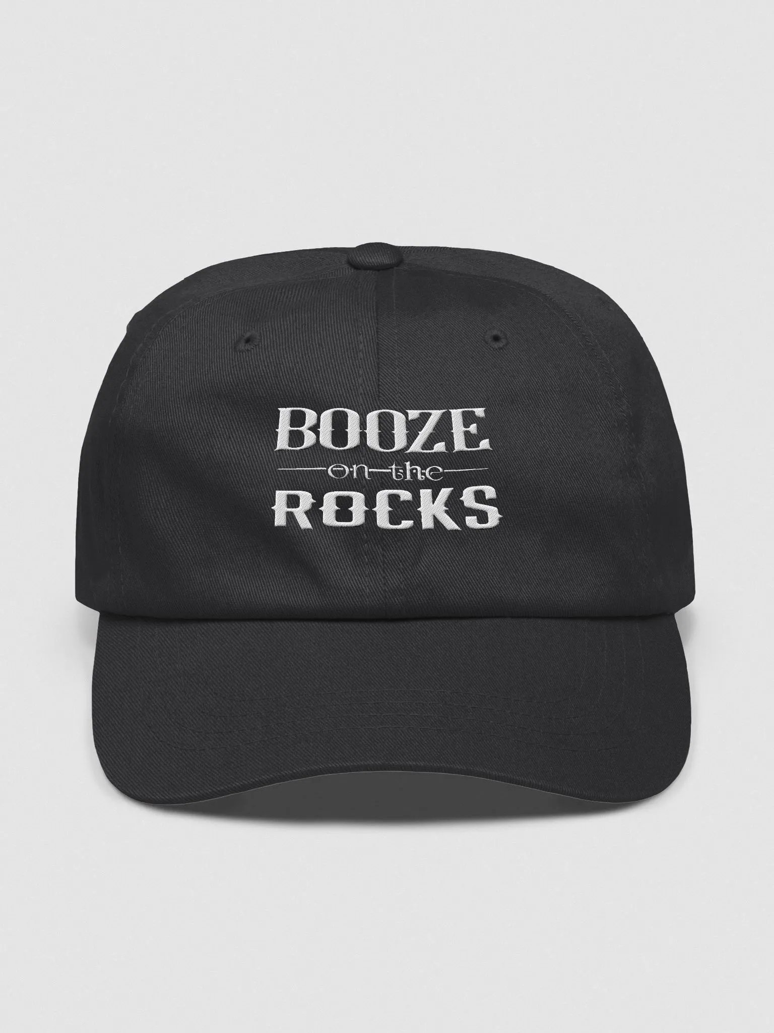 Booze On The Rocks - WHITE LOGO - CAP product image (1)