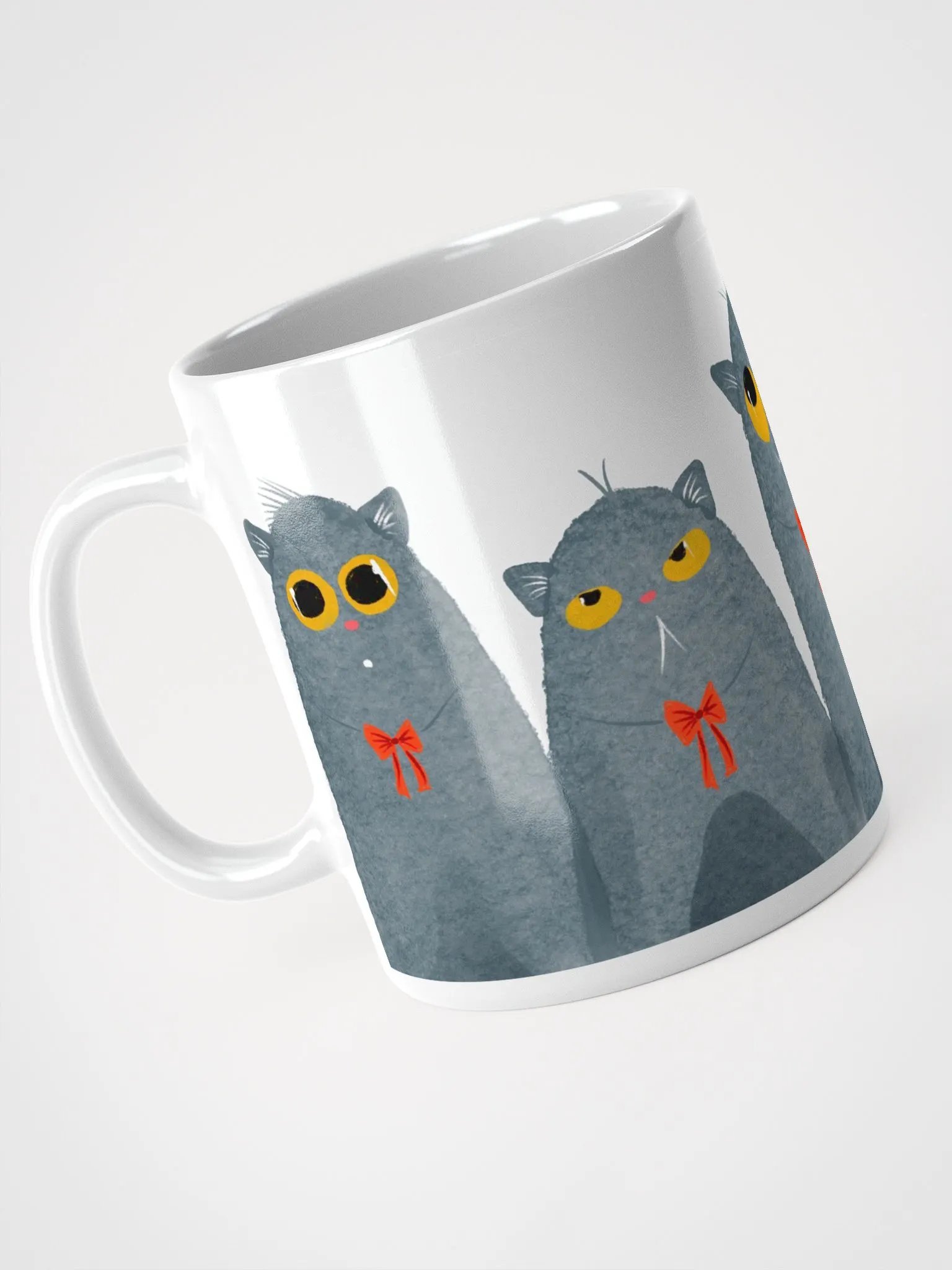 Hand Drawn Cats in Red Bow Ties Mug product image (3)