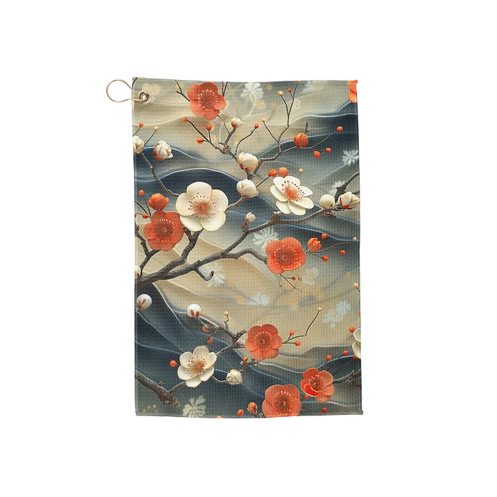Traditional Japanese Floral Golf Towel - Plum Blossom Aesthetic Microfiber product image (1)