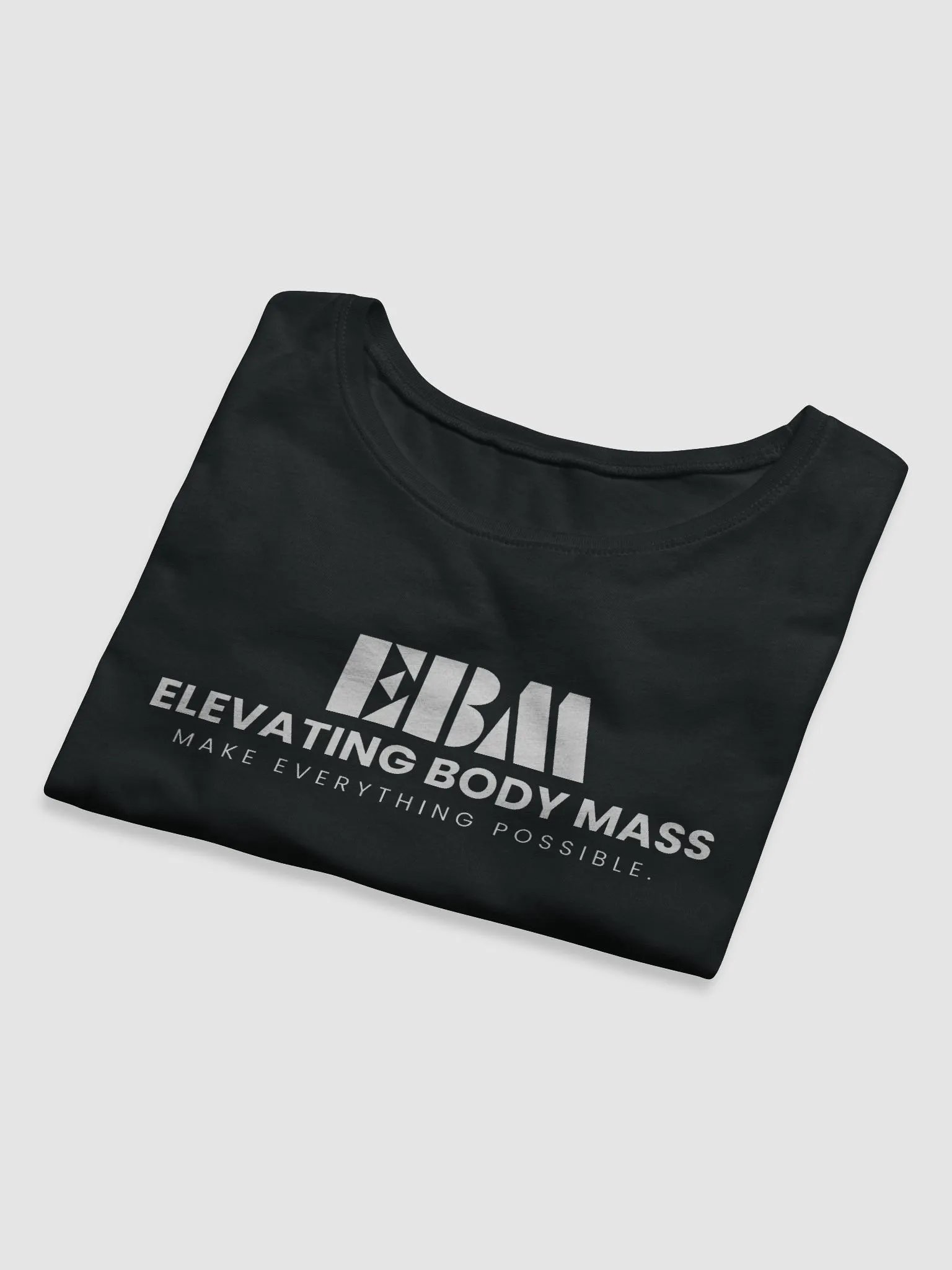 EBM Black Women's Crop Baby Tee (White Logo) product image (5)