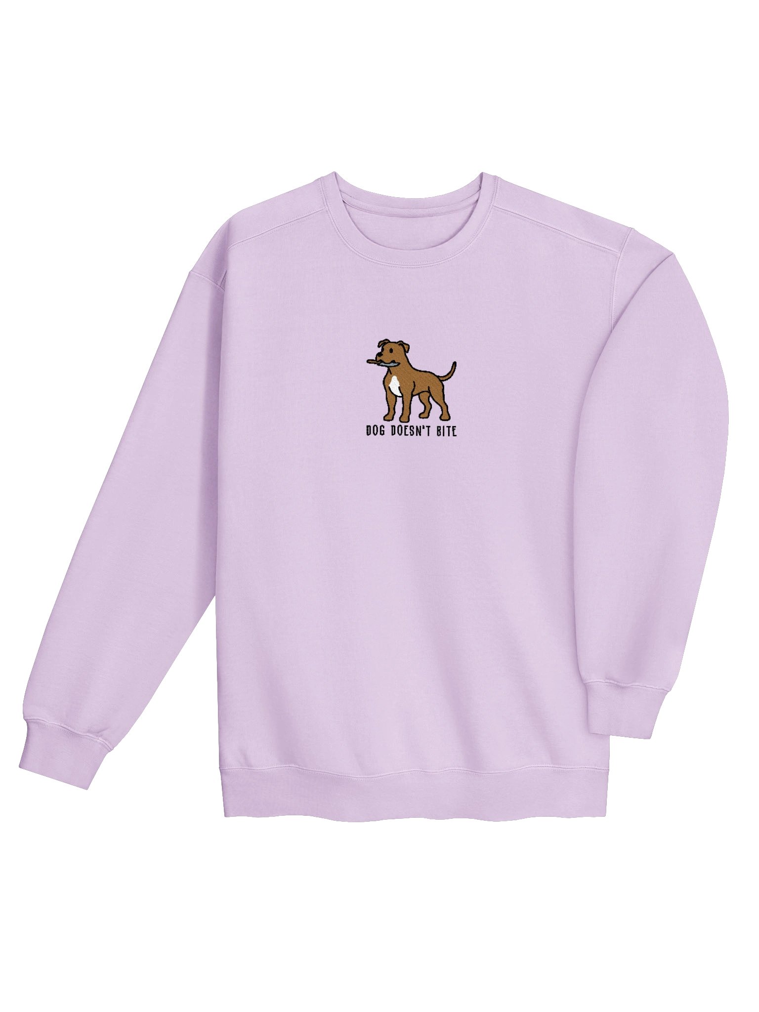 Dog Doesn't Bite Funny Chibi-Style Embroidered Premium Sweatshirt for Pit Bull Terrier(Tan) Owners product image (36)