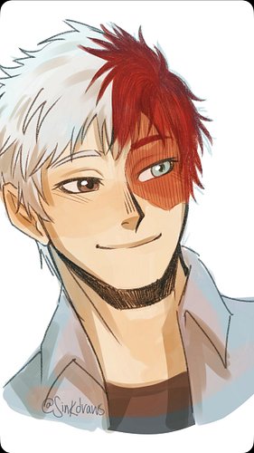 Shouto process timelapse!! He doesn’t need to clock in to his hero shift, his smile already saves the day ♡ 
———
{ #shoutotod...