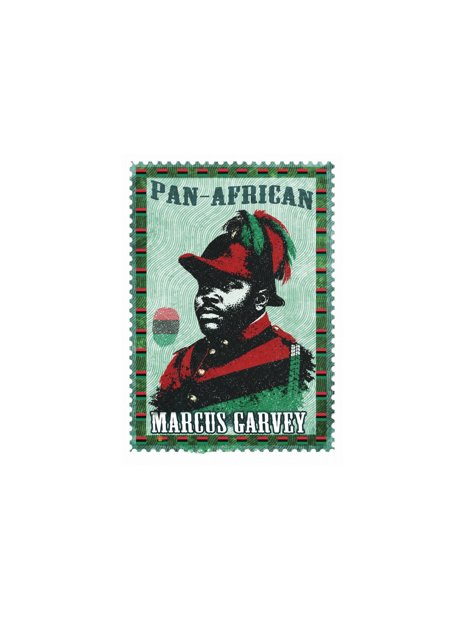 Marcus Garvey Poster – Vintage Postage Stamp Pan-African Art product image (3)