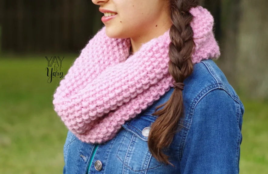 Seed Stitch Cowl - PDF Knitting Pattern & Video Tutorial for Beginners product image (1)