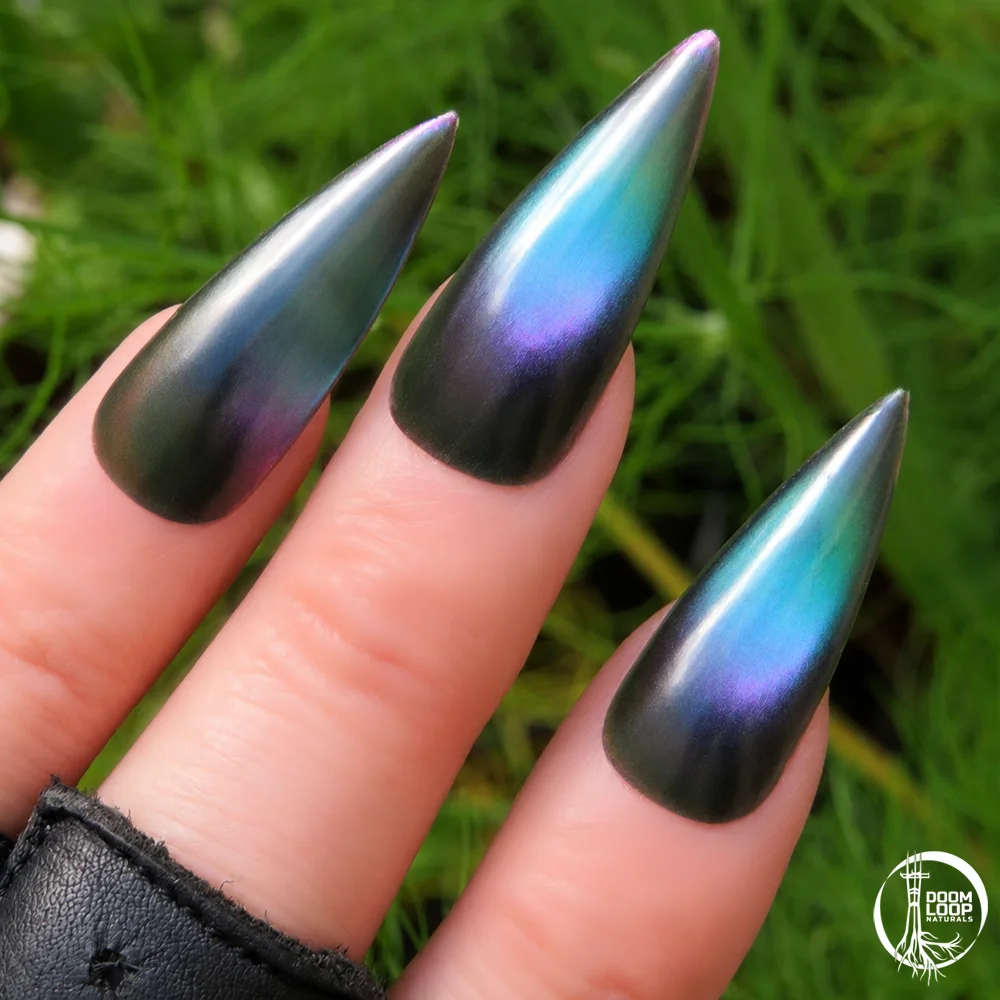 POOL MOOD - Green Teal and Violet High Contrast Magnetic Nail Polish product image (4)