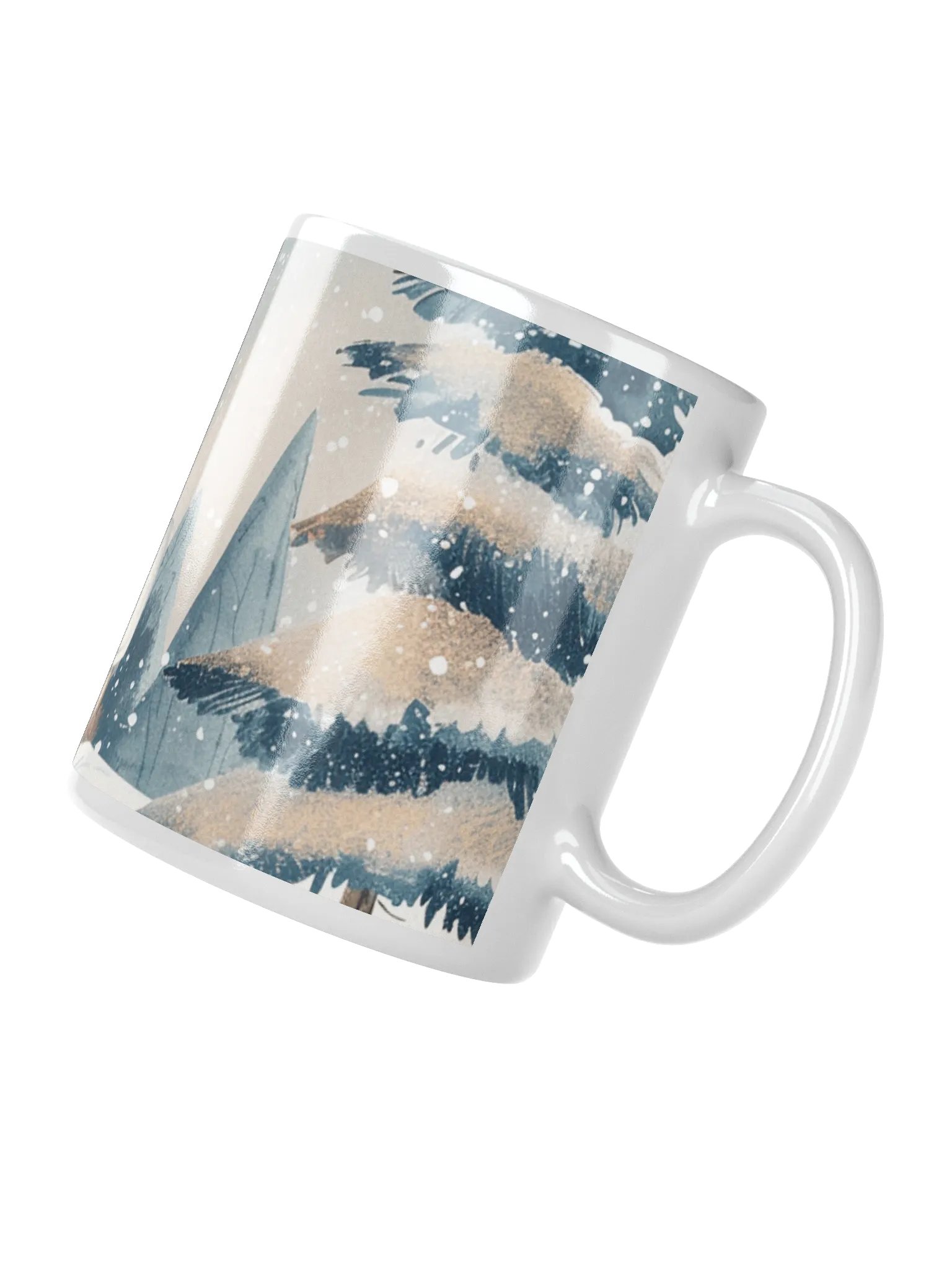Snowy Winter White Glossy Ceramic Mug by Treasure Pie product image (3)