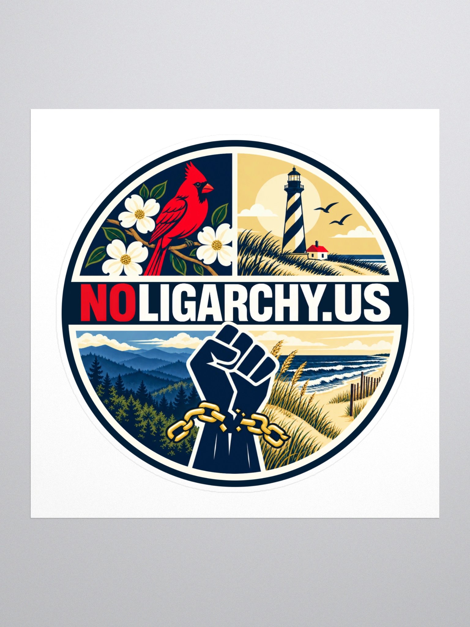 North Carolina NOLIGARCHY.US sticker product image (1)
