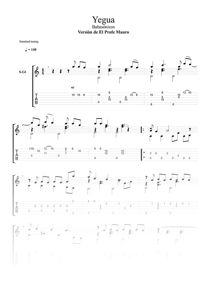 Yegua - Partitura + Tabs product image (1)