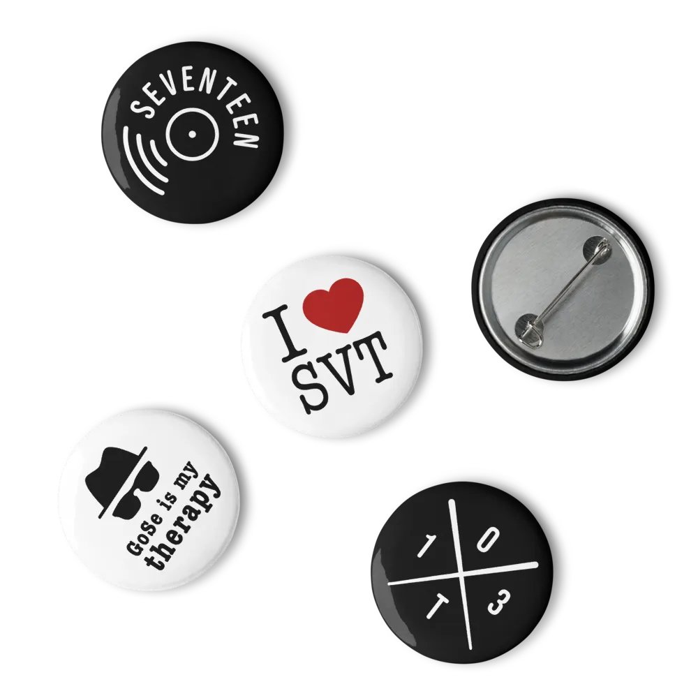 Seventeen Fan Buttons / Pinbacks - Minimalist - Set of 5 product image (10)