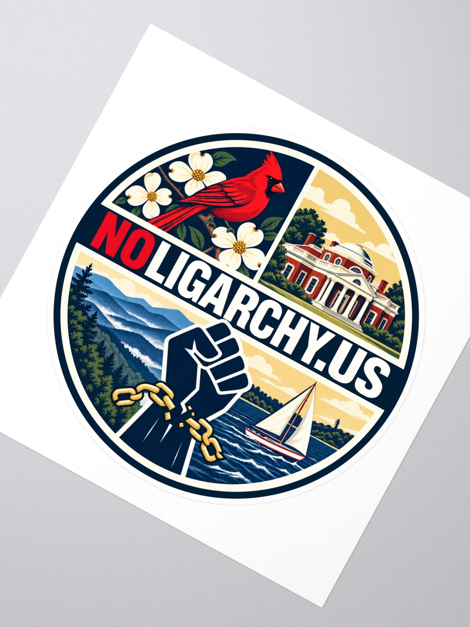 Virginia NOLIGARCHY.US sticker product image (2)