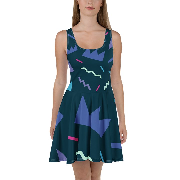 Retro Geometric Allure Skater Dress product image (2)