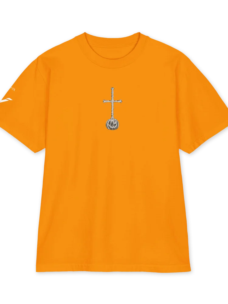 LIMITED Cotton Heavyweight Pumpkin Cross T-Shirt product image (1)